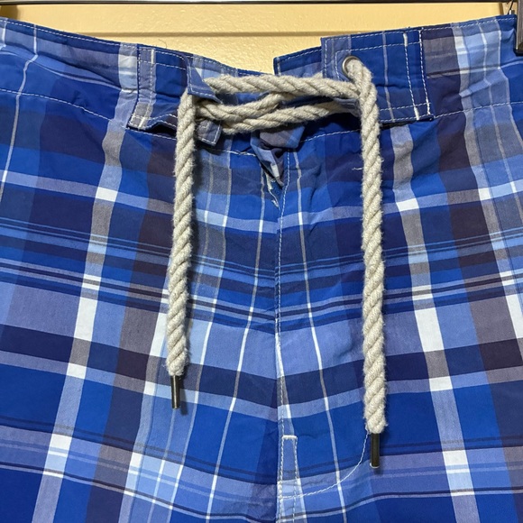 Polo Ralph Lauren Swimwear Madras Plaid Swim Shorts Men 40 Blue Board Shorts - Picture 4 of 10